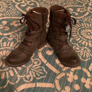 Warm fleece-lined motor cycle style boots by rieker
